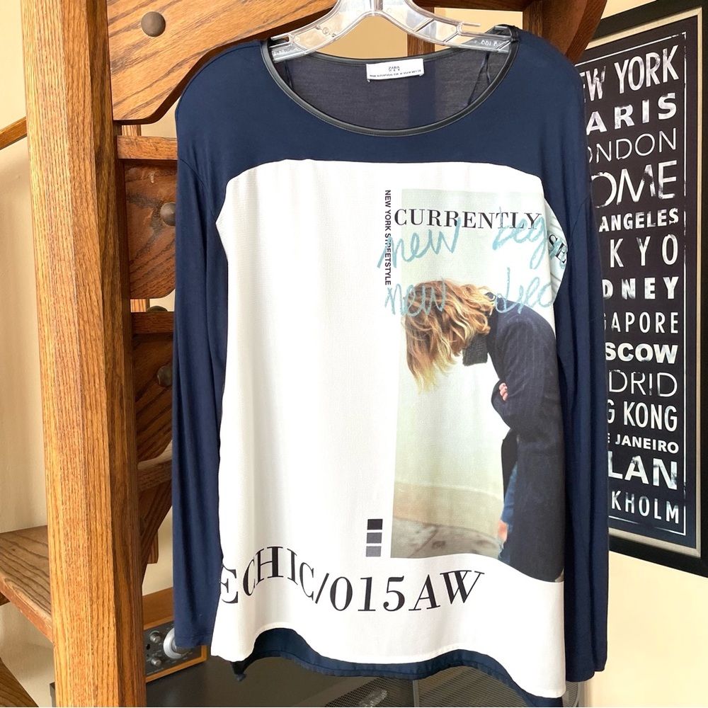 ZARA W&B Collection Printed Top